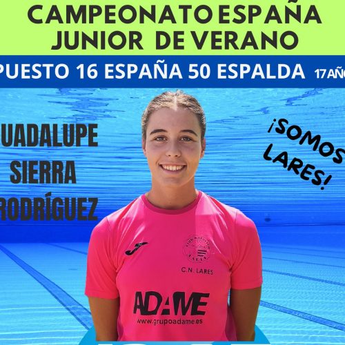 La nadadora Guadalupe Sierra, del Club Natación Lares, destaca en el Campeonato de España Júnior de Verano